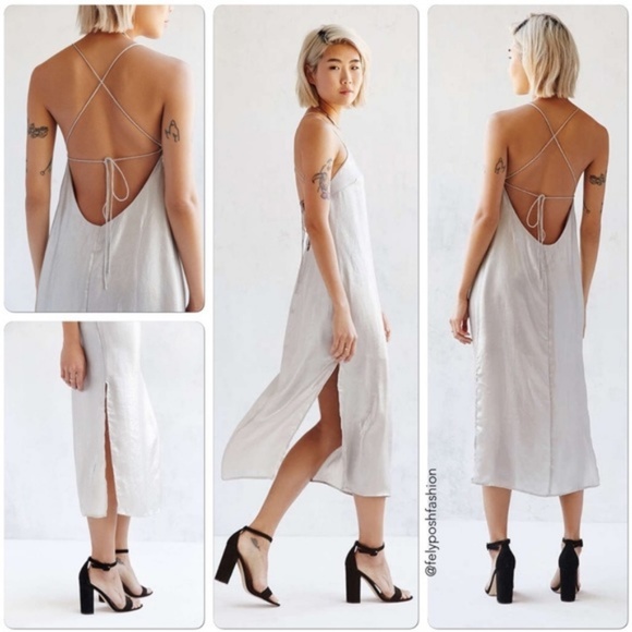 Urban Outfitters Silence + Noice Sadie Satin Midi - Picture 3 of 8